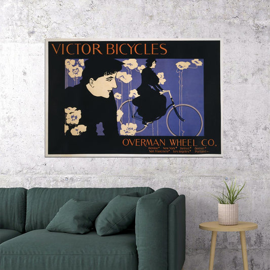 Victor Bicycle Riding 1890s Bike Advertising Poster Wall Art Print Home Wall Decor - xonomax