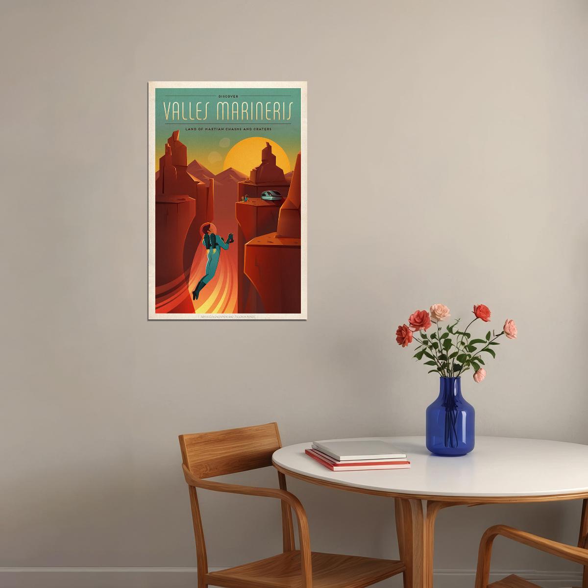 Discover Valles Marineris Space Exploration Nasa Travel Poster Wall Art Print Home Wall Decor - xonomax