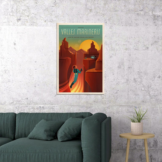 Discover Valles Marineris Space Exploration Nasa Travel Poster Wall Art Print Home Wall Decor - xonomax