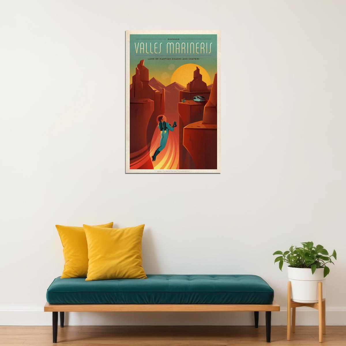 Discover Valles Marineris Space Exploration Nasa Travel Poster Wall Art Print Home Wall Decor - xonomax
