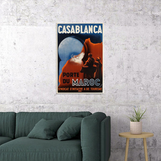 Casablanca Moroccan Gate Travel Vintage Style 1930 Poster Wall Art Print Home Wall Decor - xonomax