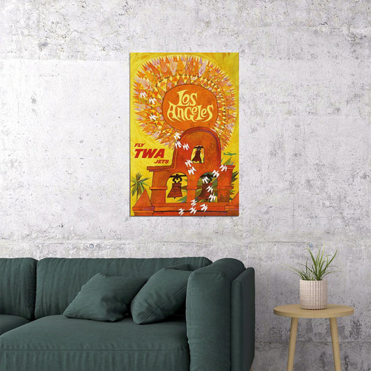 See Los Angeles Twa 1960’s Vintage Style Air Travel Poster Wall Art Print Home Wall Decor - xonomax