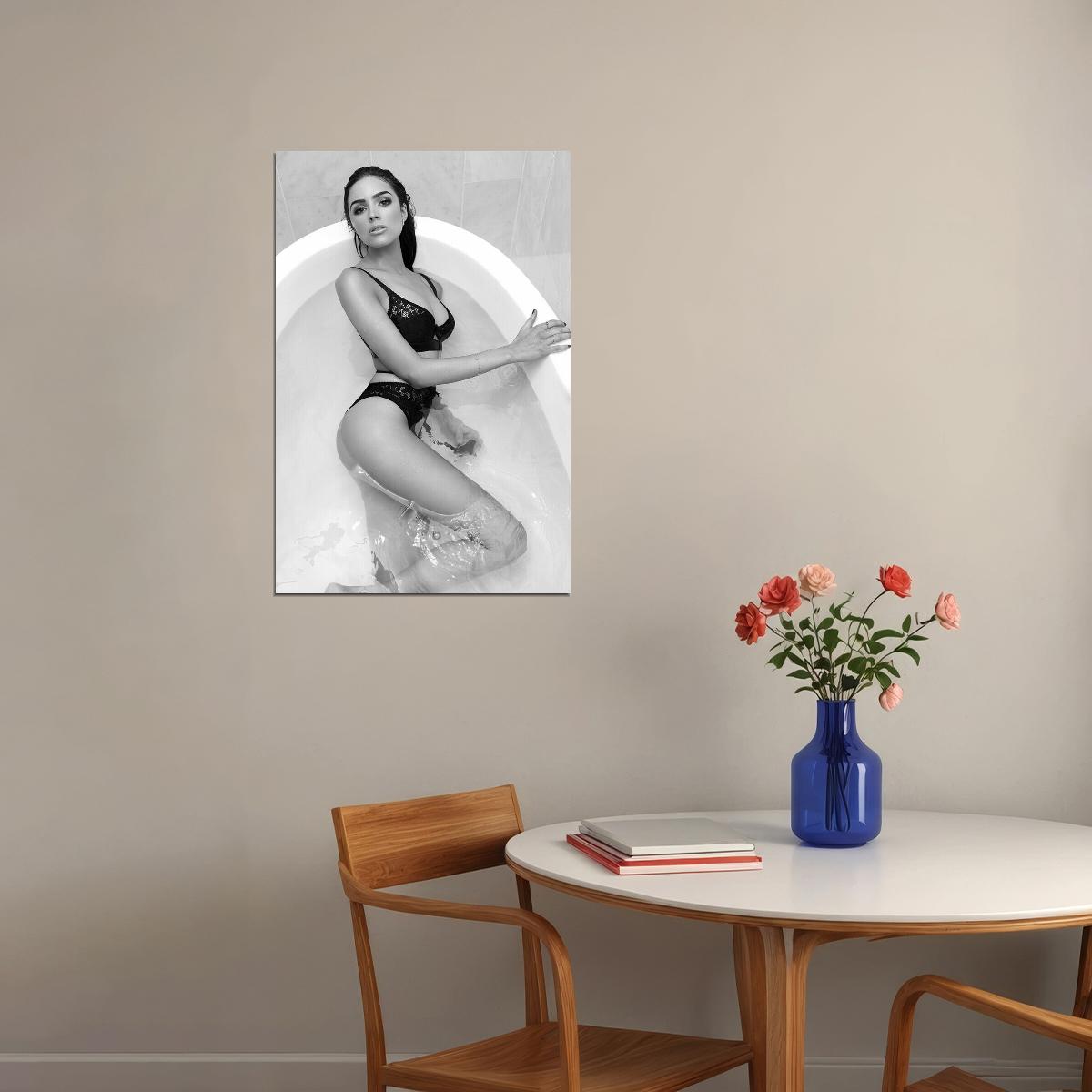 Olivia Culpo In The Bathtub American Beautiful Model Poster Wall Art Print Home Wall Decor - xonomax