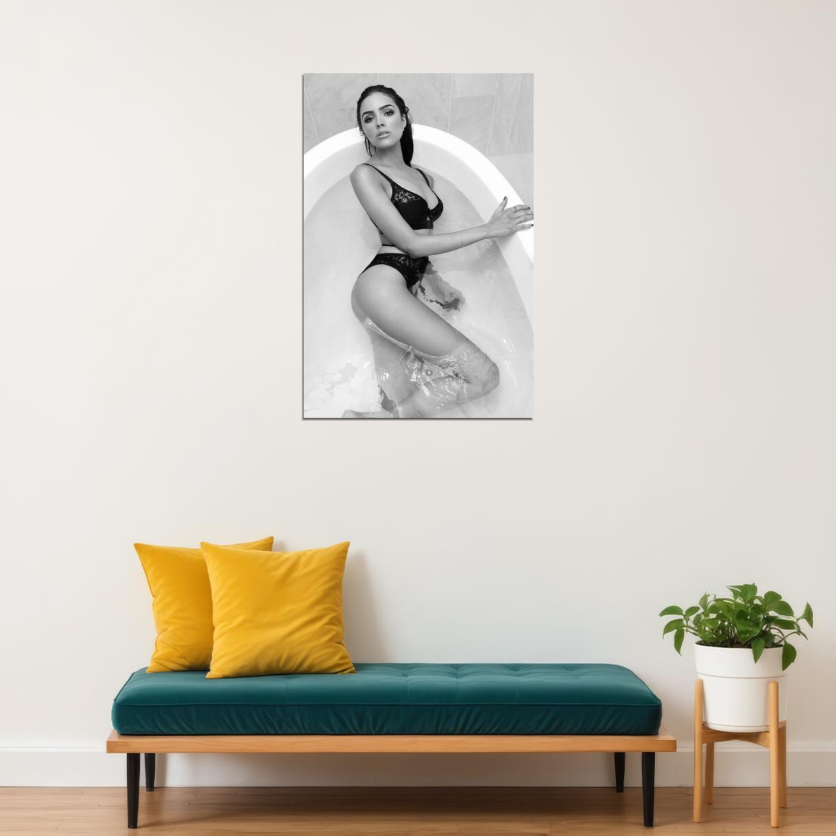 Olivia Culpo In The Bathtub American Beautiful Model Poster Wall Art Print Home Wall Decor - xonomax