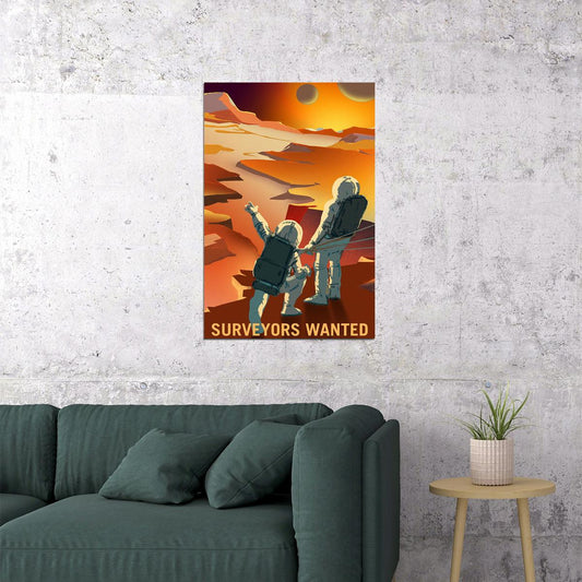 Surveyors Wanted Outer Space Exploration Retro Travel Poster Wall Art Print Home Wall Decor - xonomax