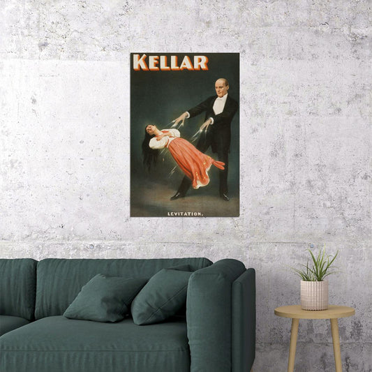1894 Kellar Levitation Act Vintage Style Magic Poster Wall Art Print Home Wall Decor - xonomax