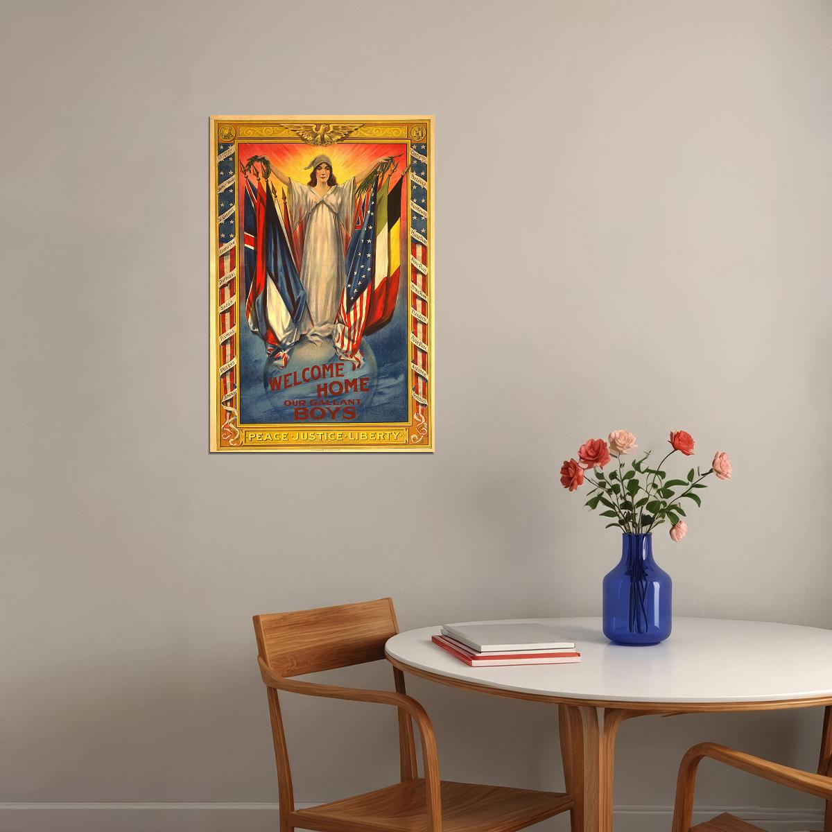 Peace Justice Liberty! Welcome ! Wwi Armistice Poster Wall Art Print Home Wall Decor - xonomax