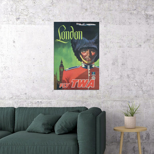 London City Fly Twa Airoplane Vintage Style Travel Poster Wall Art Print Home Wall Decor - xonomax
