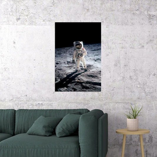 Buzz Aldrin Walking On The Moon Apollo 11 Moon Landing Poster Wall Art Print Home Wall Decor - xonomax