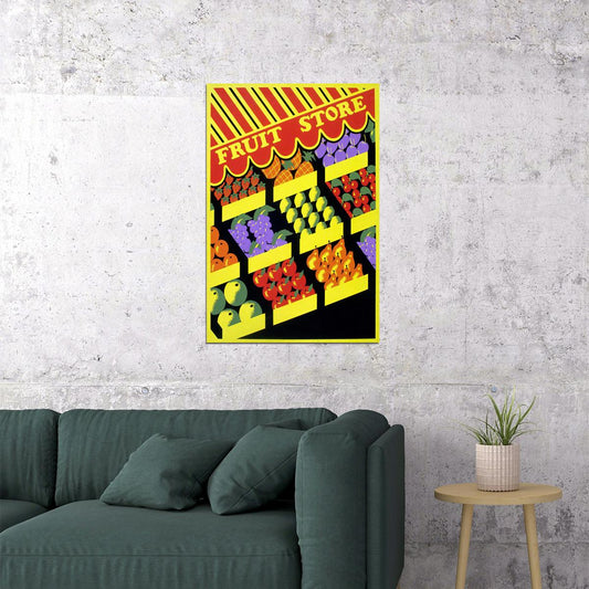 1930s Sidewalk Fruit Store Classic 1930s Works Progress Poster Wall Art Print Home Wall Decor - xonomax