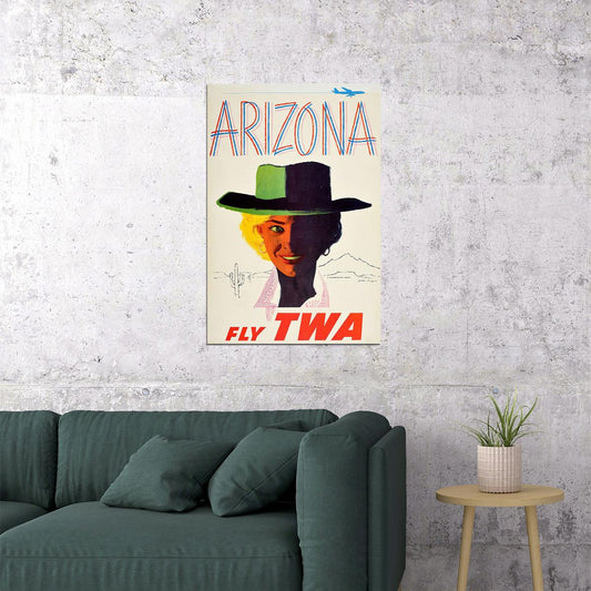1960s Twa Arizona Vintage Style Airline Travel Poster Wall Art Print Home Wall Decor - xonomax