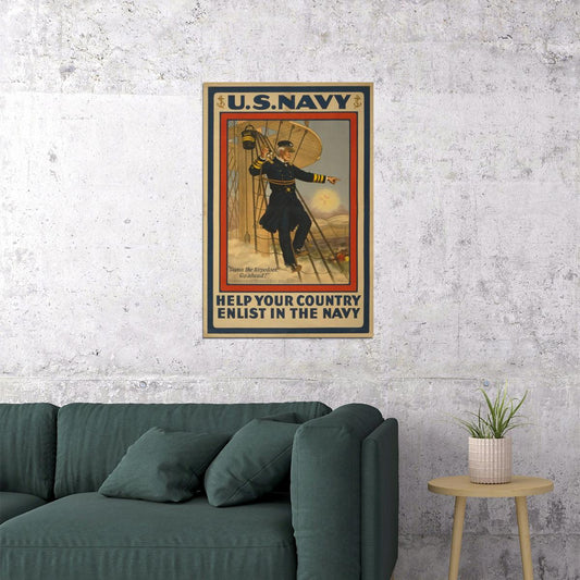 Us Navy Damn The Torpedoes! Wwi Navy Enlistment Poster Wall Art Print Home Wall Decor - xonomax