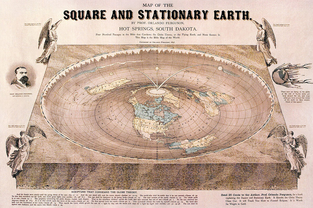 Maps Square Stationary Earth 1893 Flat Earth Map Poster Wall Art Print Home Wall Decor
