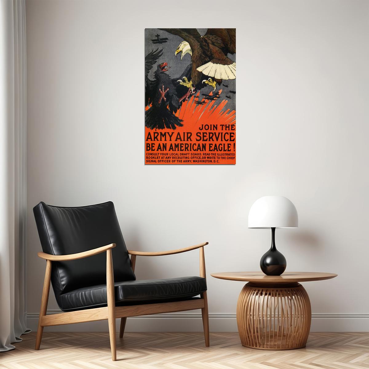 Join The Army Air Service Be An American Eagle 1917 Wwi Poster Wall Art Print Home Wall Decor