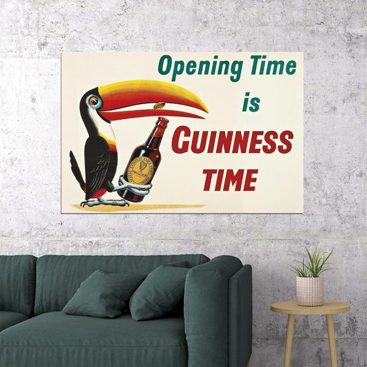 1930s Opening Time Is Guinness Time! Classic Vintage Beer Poster Wall Art Print Home Wall Decor - xonomax