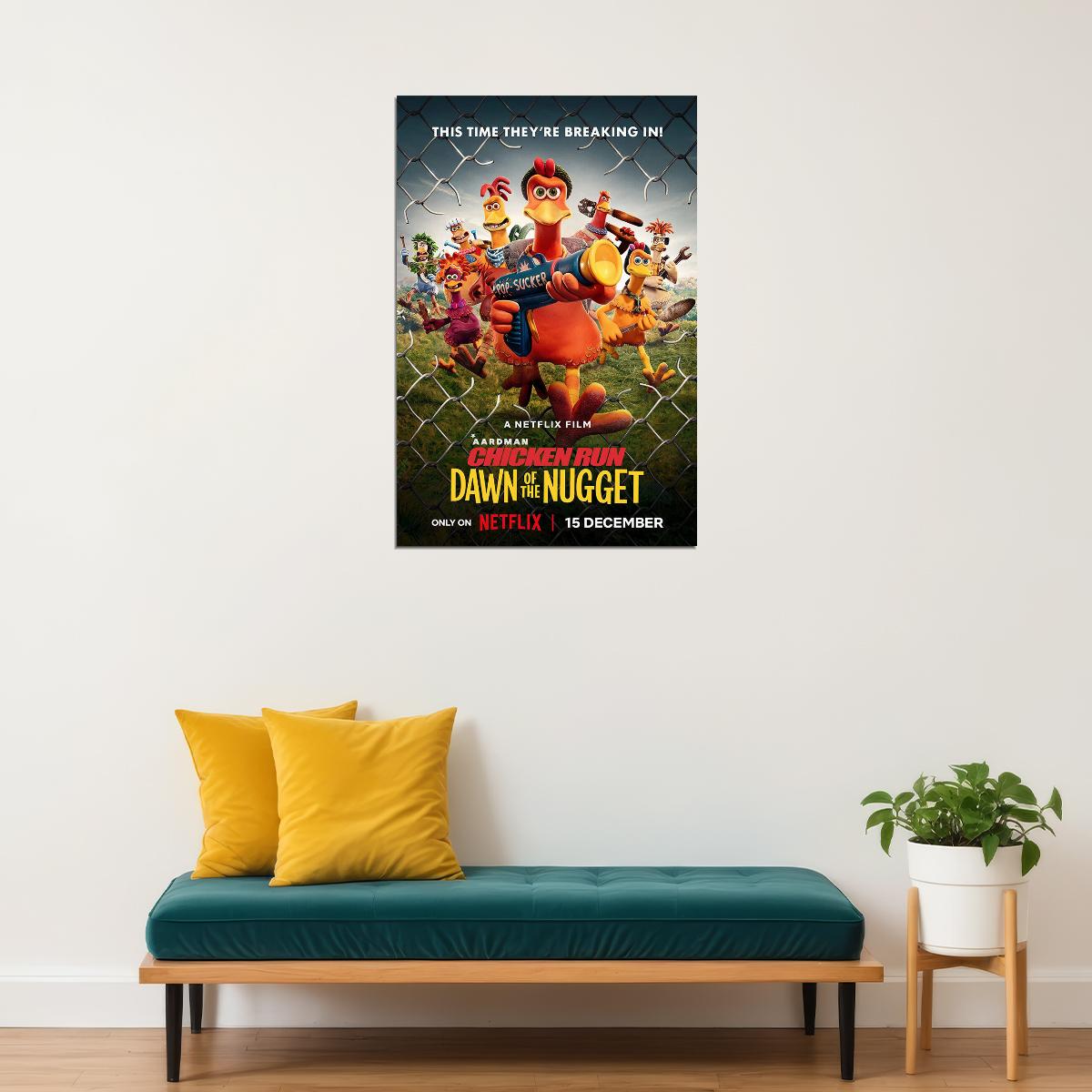 Chicken Run Dawn Of The Nugget Animation Comedy Poster Wall Art Print Home Wall Decor - xonomax