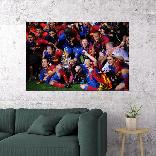 2008-09 Champions League Winners Soccer Barcelona Poster Wall Art Print Home Wall Decor - xonomax