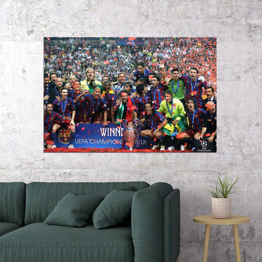 2005-06 Champions League Winners Soccer Barcelona Poster Wall Art Print Home Wall Decor - xonomax