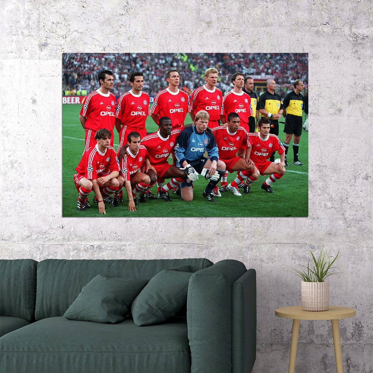 2000-01 Champions League Winners Bayern Munich Poster Wall Art Print Home Wall Decor