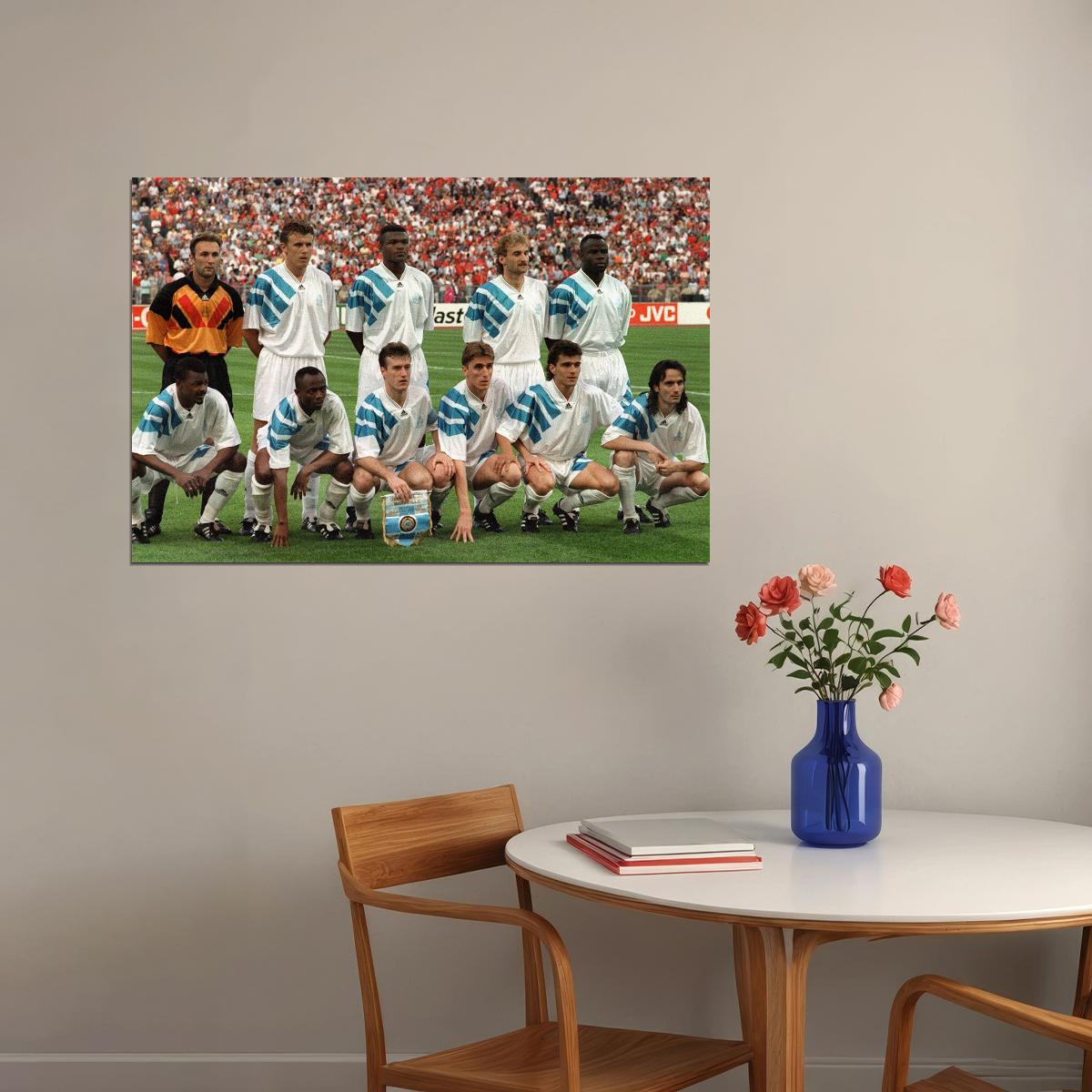 1992-93 Champions League Winners Marseille Poster Wall Art Print Home Wall Decor - xonomax