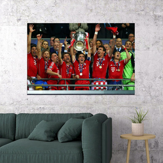 2012-13 Champions League Winners Bayern Munih Poster Wall Art Print Home Wall Decor - xonomax