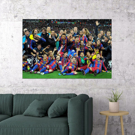 2010-11 Champions League Winners Soccer Barcelona Poster Wall Art Print Home Wall Decor - xonomax