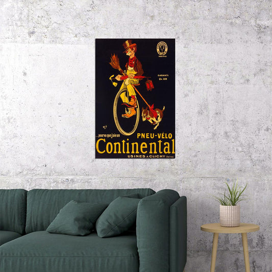 Continental Tires Vintage Style French Tramp Poster Wall Art Print Home Wall Decor - xonomax