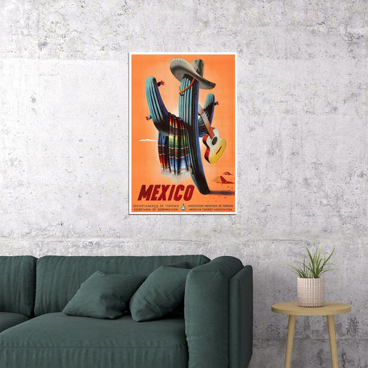 1945 Mexican Cactus Vintage Style Classic Travel Poster Wall Art Print Home Wall Decor - xonomax