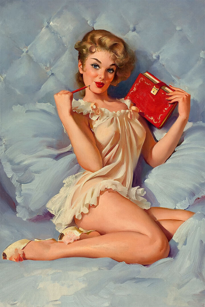 1960s Pin-up Sexy Girl Thinking Of You Poster Wall Art Print Home Wall Decor