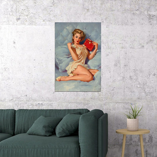 1960s Pin-up Sexy Girl Thinking Of You Poster Wall Art Print Home Wall Decor - xonomax