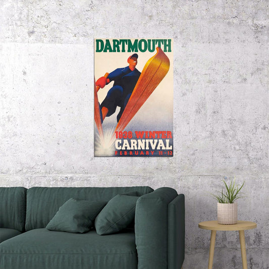 Dartmouth 1938 Winter Carnival Classic Vintage Skiing Poster Wall Art Print Home Wall Decor - xonomax