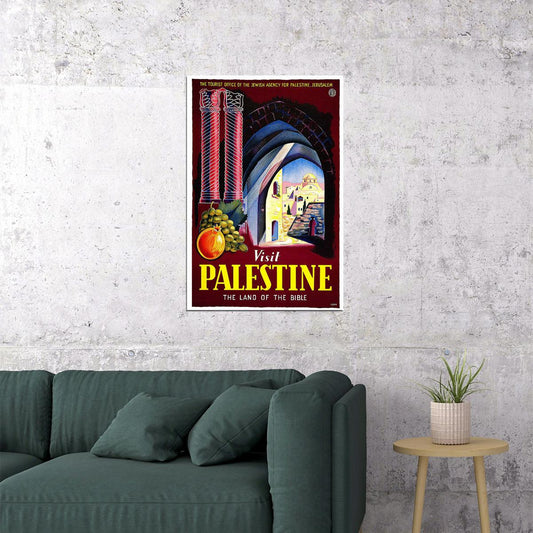 1940s Visit Palestine Vintage Style Jerusalem Poster Wall Art Print Home Wall Decor - xonomax