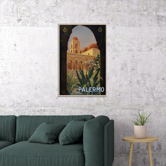 Palermo Sicily 1920s Italy Vintage Style Sicilian Travel Poster Wall Art Print Home Wall Decor - xonomax