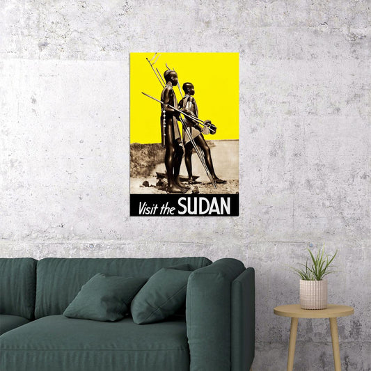 Visit The Sudan African Warriors 1930s Vintage Travel Poster Wall Art Print Home Wall Decor - xonomax