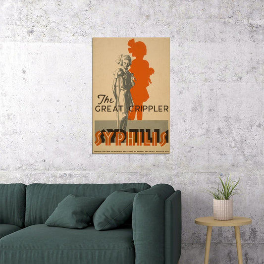 Young Girl With Syphilis Vintage 1936 Wpa Public Health Poster Wall Art Print Home Wall Decor - xonomax