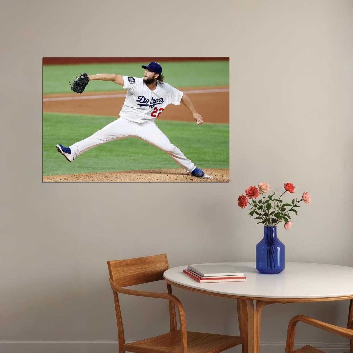 Clayton Kershaw Los Angeles Dodgers Baseball Player Sports Poster Wall Art Print Home Wall Decor - xonomax