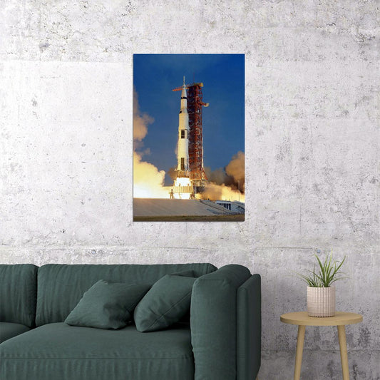 Apollo 11 Rocket Launch At Kennedy Space Center Nasa Poster Wall Art Print Home Wall Decor - xonomax