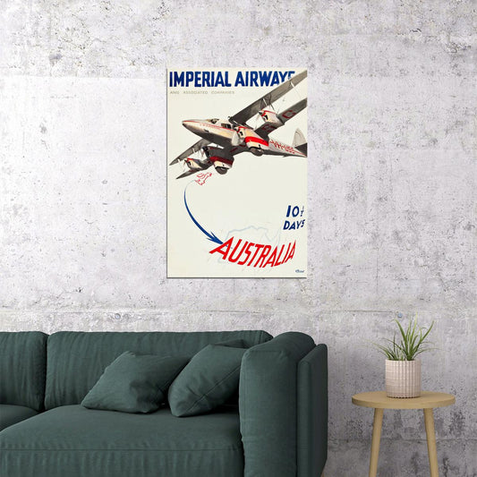 1935 Imperial Airways Vintage Style Early Aviation Travel Poster Wall Art Print Home Wall Decor - xonomax