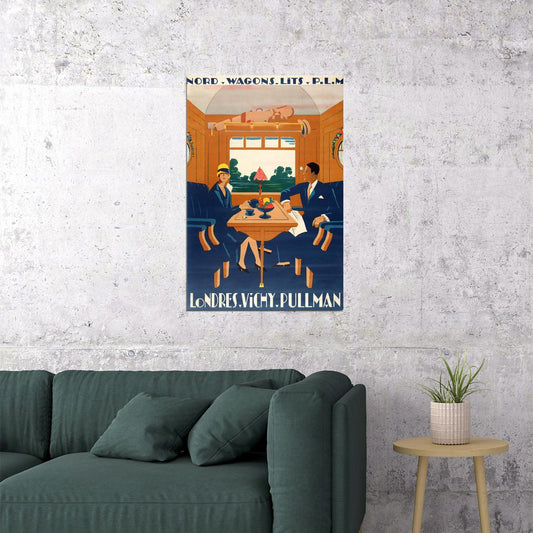 1927 Londres-vichy Pullman Express-vintage Railway Travel Poster Wall Art Print Home Wall Decor - xonomax