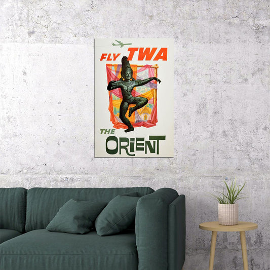 Fly Twa-the Orient 1961 Vintage Style Travel Poster Wall Art Print Home Wall Decor - xonomax