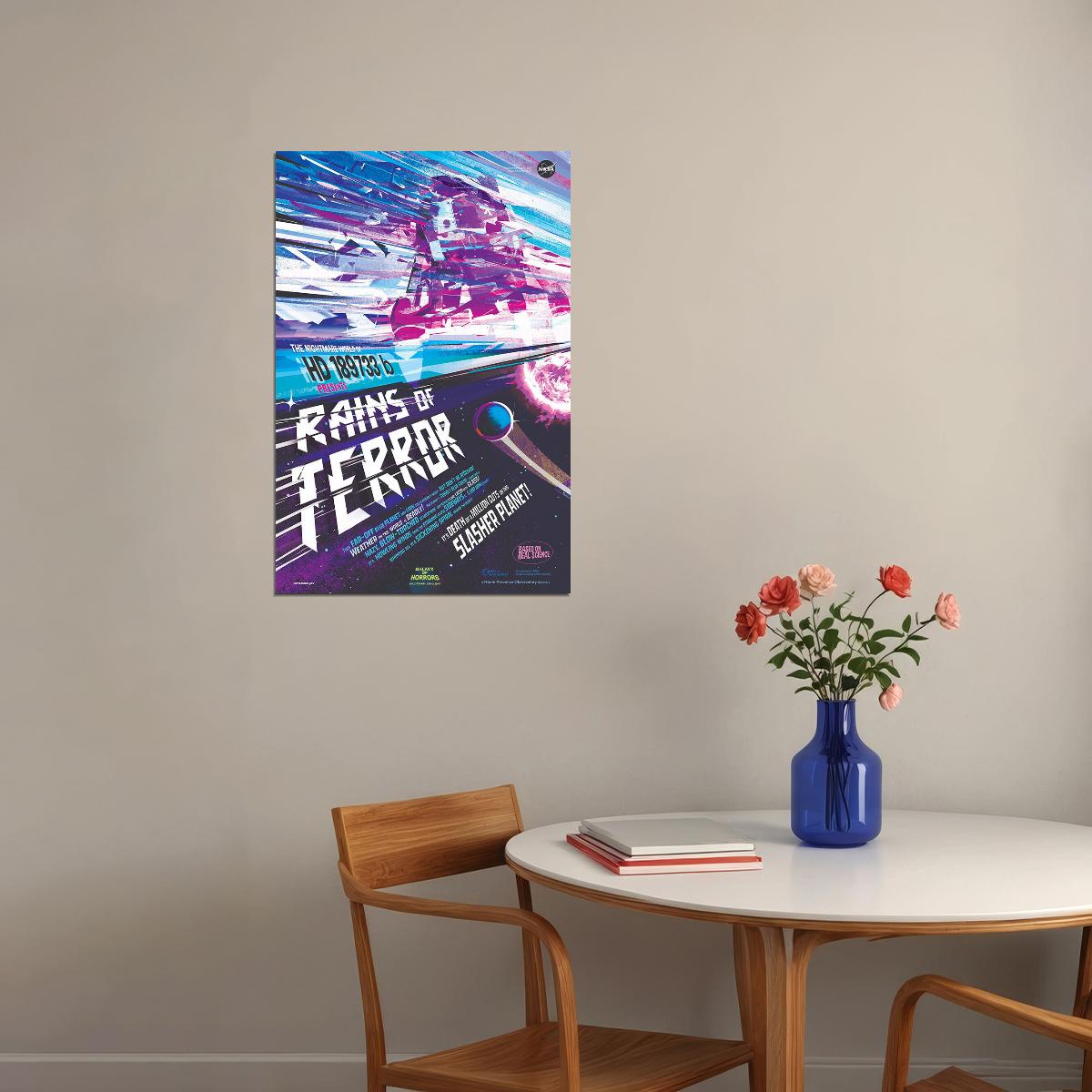 Rains Of Terror! Nasa Space Horror Movie Style Poster Wall Art Print Home Wall Decor - xonomax