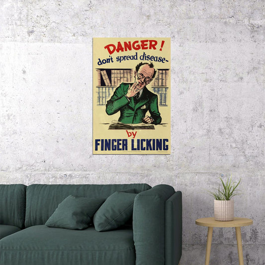 Unusual 1950s Vintage-disease Spreads By Finger Licking! Poster Wall Art Print Home Wall Decor - xonomax