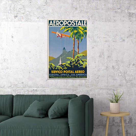 Air Mail Servico Postal Aereo 1920s Vintage Style Travel Poster Wall Art Print Home Wall Decor - xonomax