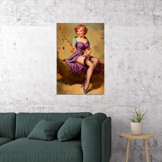 Sexy Pin-up Red Head Girl Garter Belt It's A Snap Poster Wall Art Print Home Wall Decor - xonomax