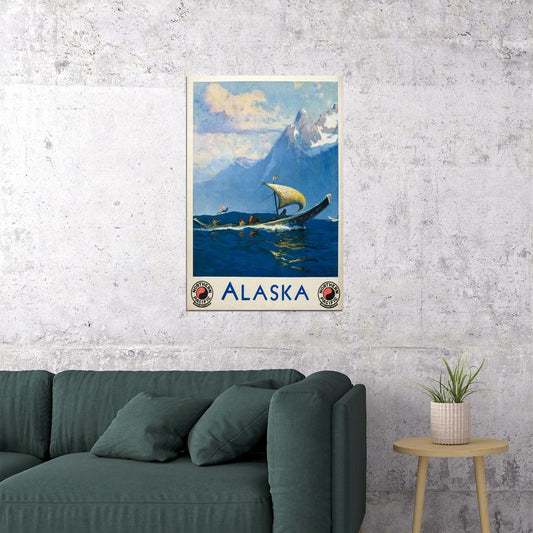 1920s Visit Alaska Northern Pacific Railway Vintage Travel Poster Wall Art Print Home Wall Decor - xonomax