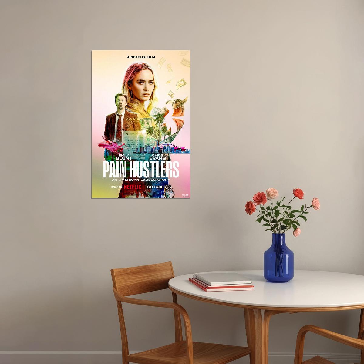 Pain Hustlers Movie Crime Drama Action Poster Wall Art Print Home Wall Decor - xonomax