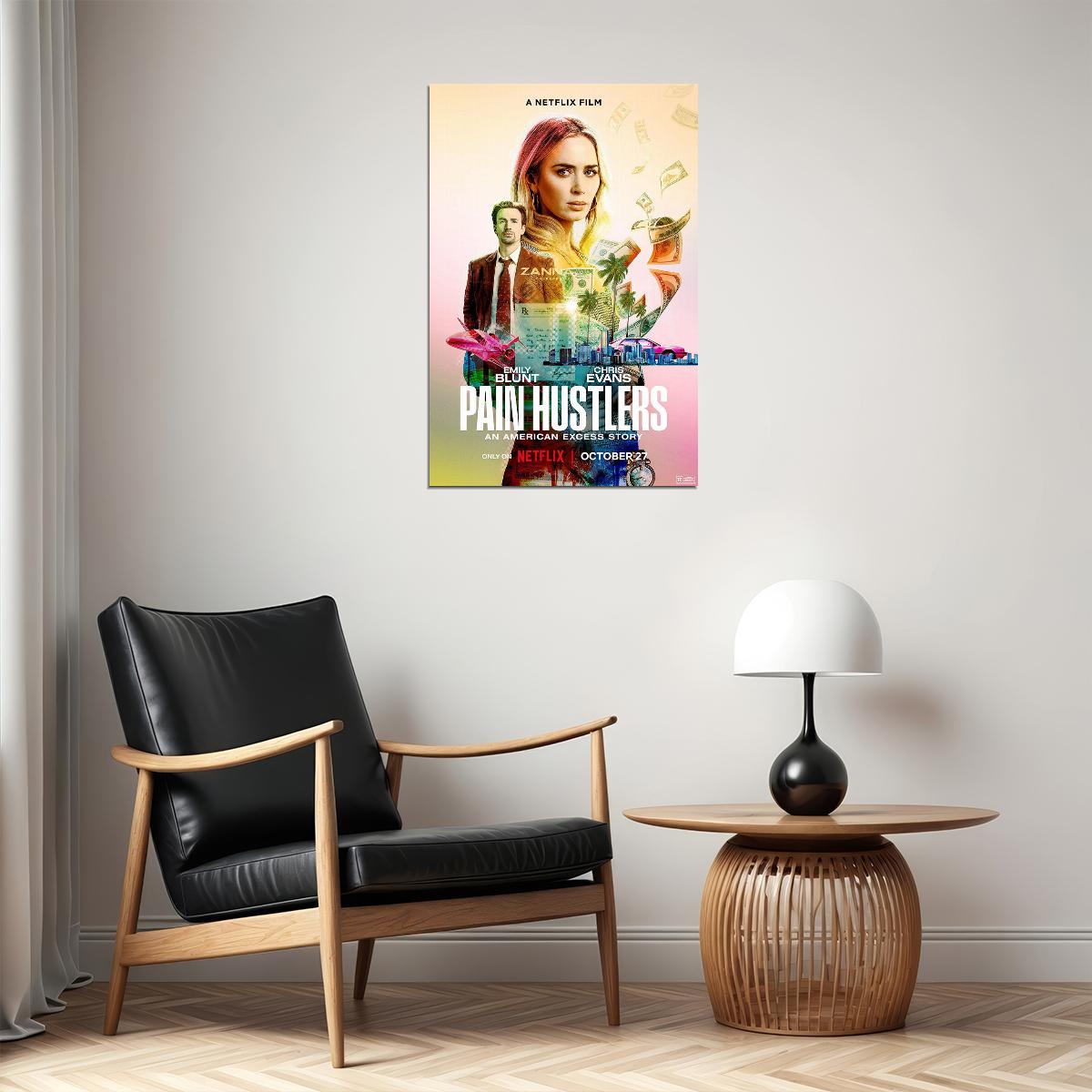 Pain Hustlers Movie Crime Drama Action Poster Wall Art Print Home Wall Decor - xonomax