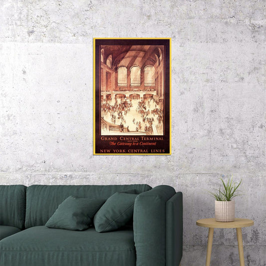 Grand Central Station 1920s Vintage Ny Railroad Travel Poster Wall Art Print Home Wall Decor - xonomax