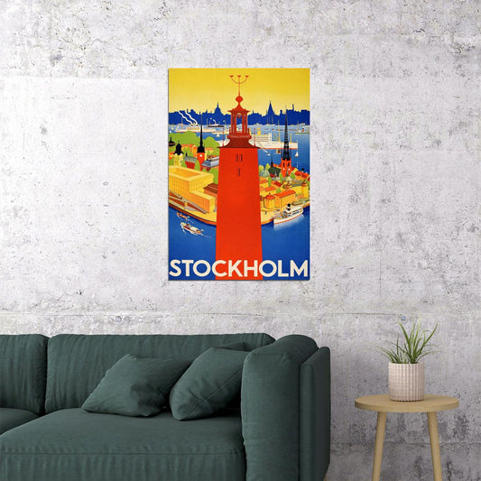 1936 Stockholm Sweden Vintage Style Travel Poster Wall Art Print Home Wall Decor - xonomax