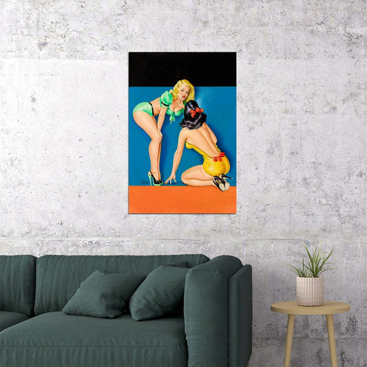 1940s Classic American Pin-up The Secret Cute Girls Poster Wall Art Print Home Wall Decor - xonomax
